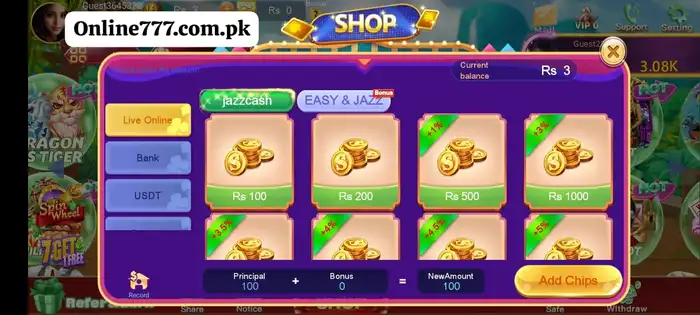 Online777 deposite