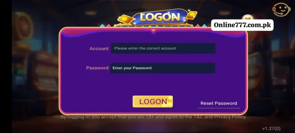 login in online777